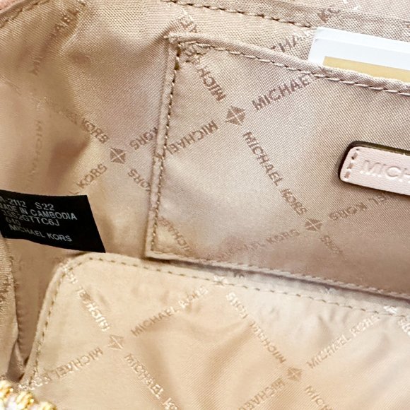 Michael Kors Jet Set Item Medium Zip Trunk Crossbody Bag MK Signature Pink Multi - Picture 10 of 12